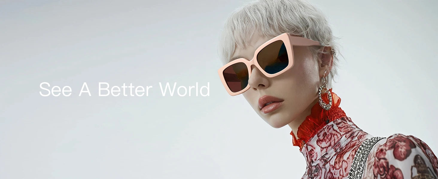 ZENOTTIC Fashion Women Butterfly Prescription Sunglasses Handmade Acetate Myopia Sun Glasses Square Polarized Optical Shade