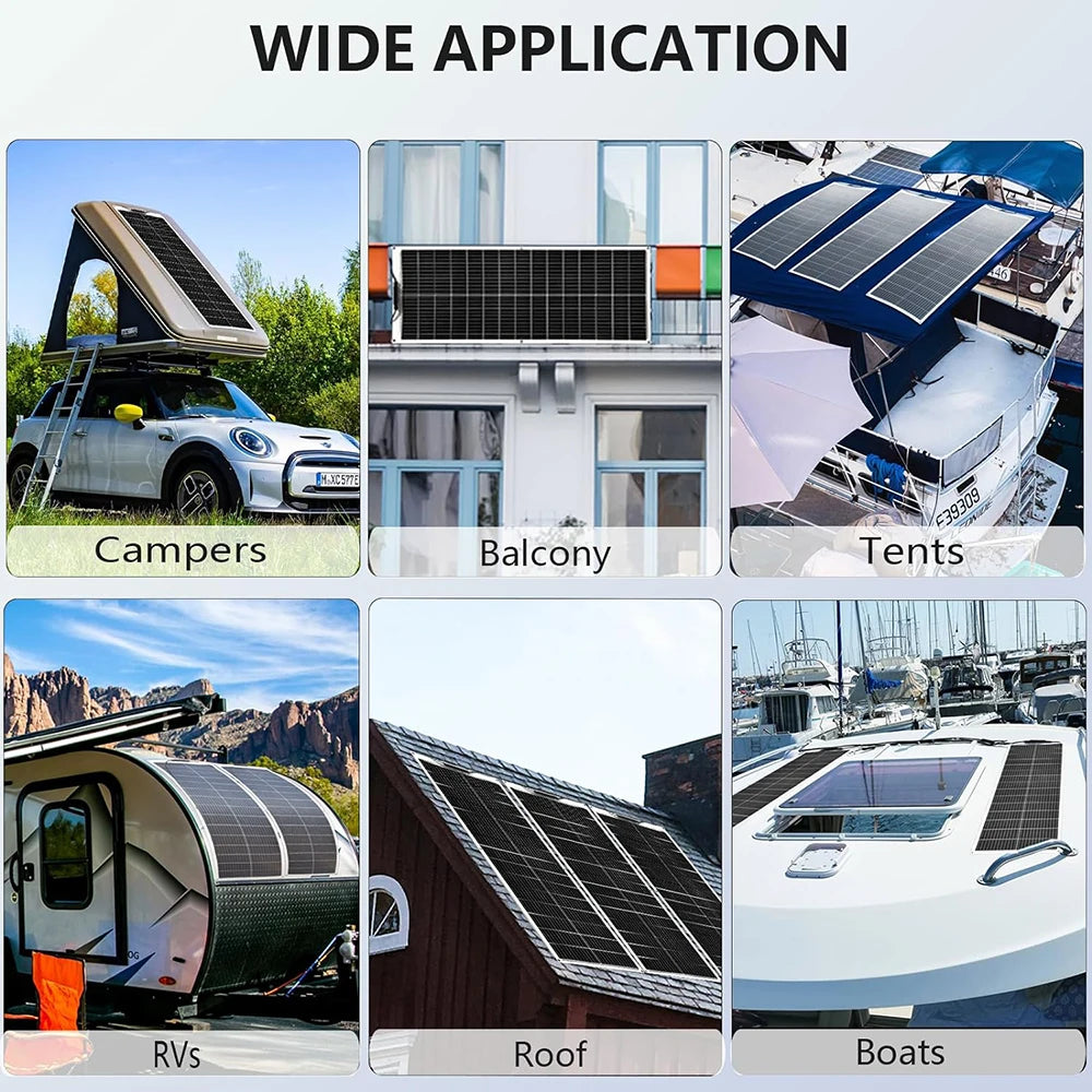 Solar panel 200W / 100W Solar Panels module 100 Watt Or 200 Watt Monocrystalline Cell For Car Boat Home RV charger battery