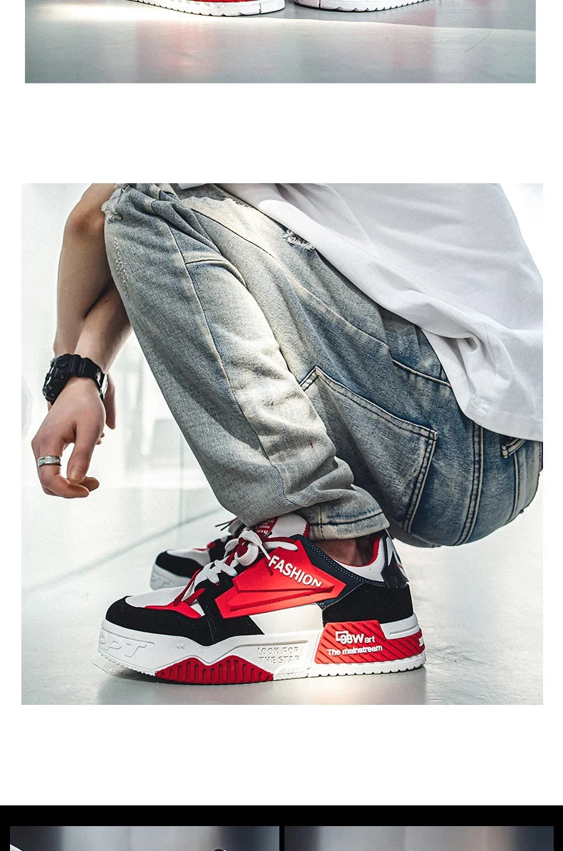 Red Fashion Couple Shoes Hip Hop Style Men And Women
