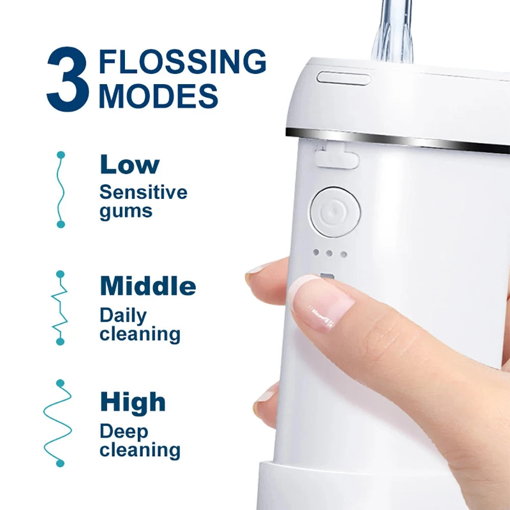 Máy Tăm Nước Mini 200ML - Trắng Răng 3 Chế Độ - Daisan Mart