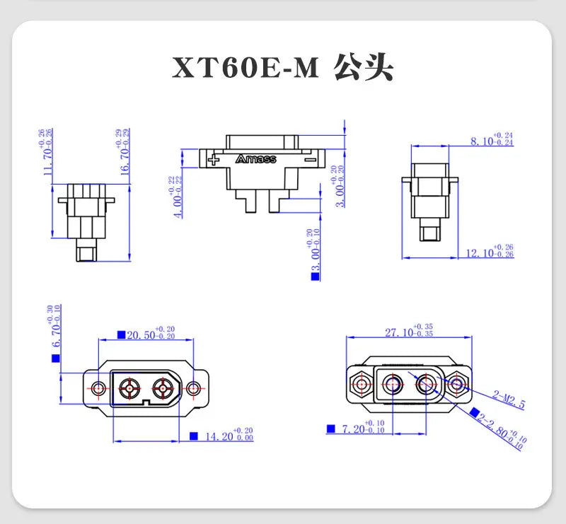 XT30PB XT60 XT60E XT60H XT90 XT90H XT90I XT90S XT90E T Plug Lithium Battery Socket Connector Male Female Gold Plated Banana Plug