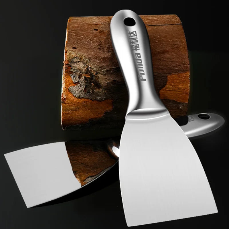 Construction Integrated Blade Cleaning Tool Putty Scraper Blade Cleaning Shovel Blade Stainless Steel Putty Knife Batch Knife