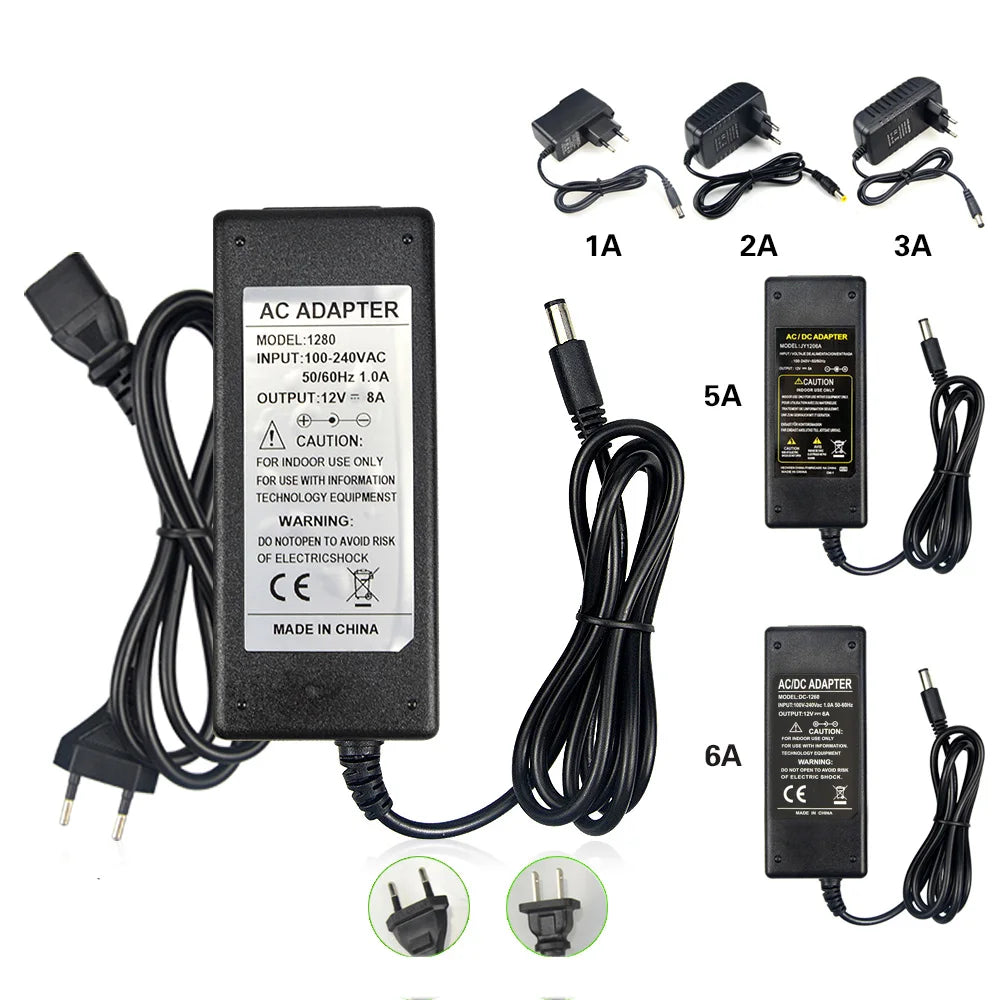 Black 12V DC Power Supply for LED/CCTV 50W