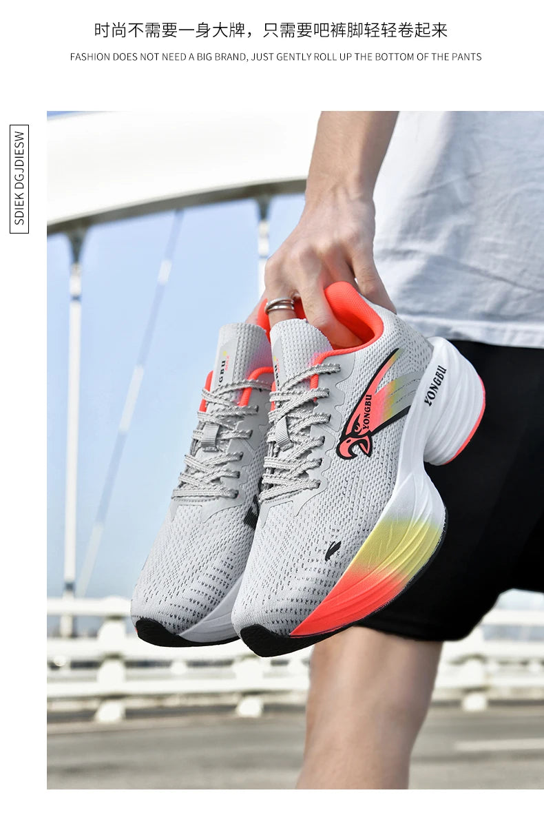 Giày Chạy Bộ Đệm Khí Carbon Nhẹ Êm Chân Chống Trượt