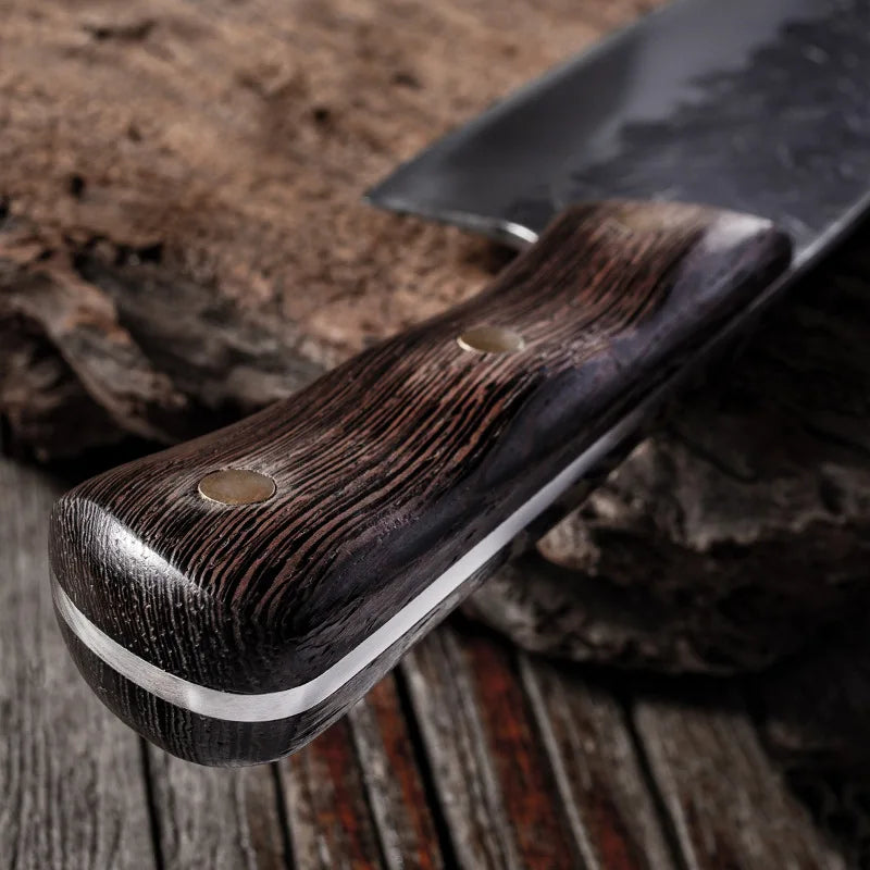 7.6inch Handmade Forged Kitchen Knife Butcher Meat Chopping Cleaver Chinese Chef Knife 5CR15 Stainless Steel - Daisan Mart