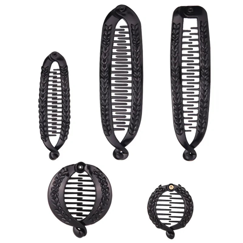 Stylish Black Rhinestone Banana Clip