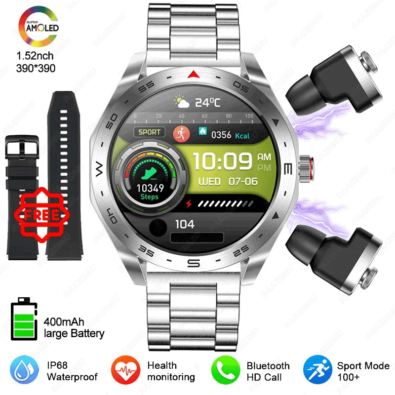 Đồng Hồ Thông Minh 2025 Kèm Tai Nghe TWS Chống Nước