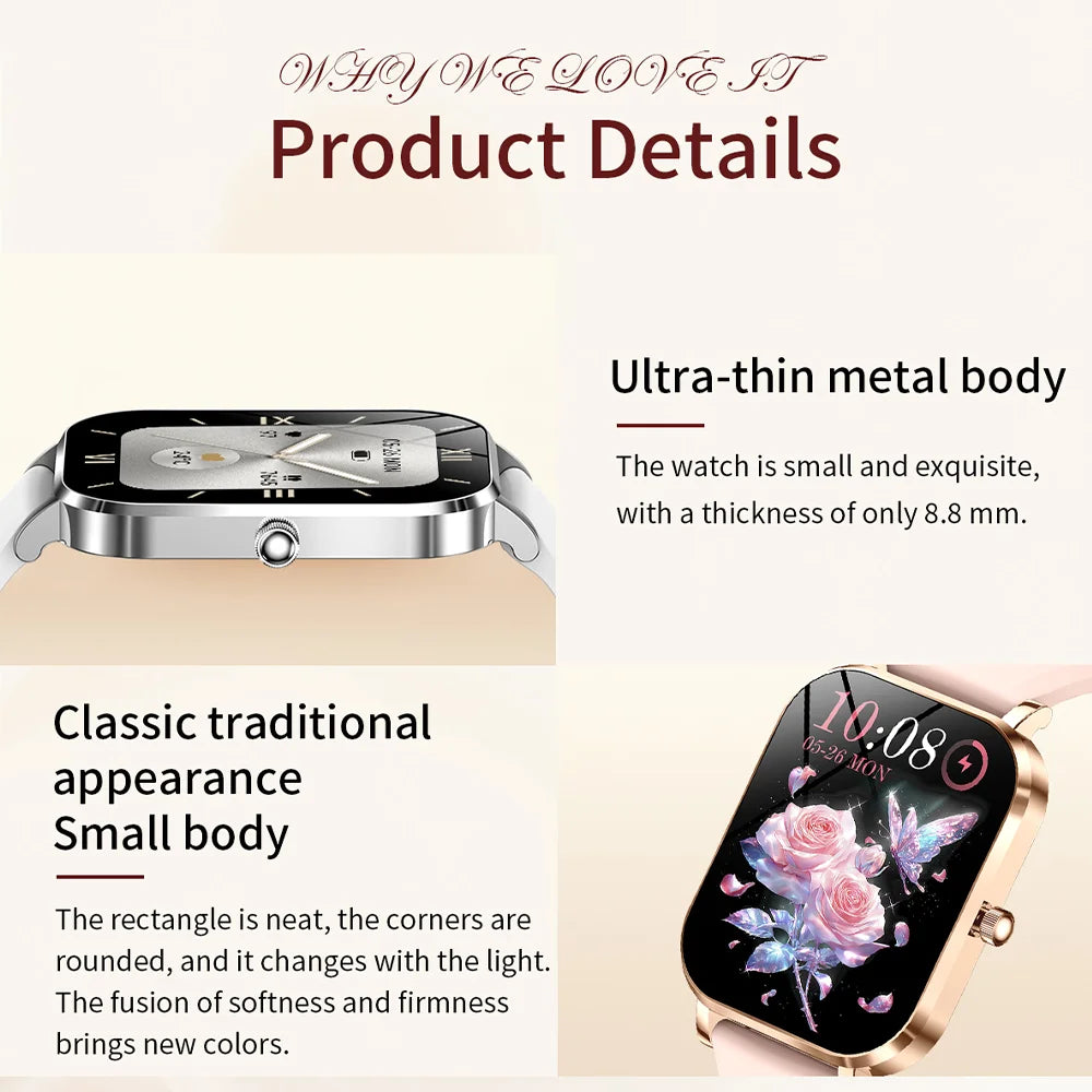 Đồng Hồ Thông Minh Nữ 2025 Cảm Ứng Gọi Bluetooth