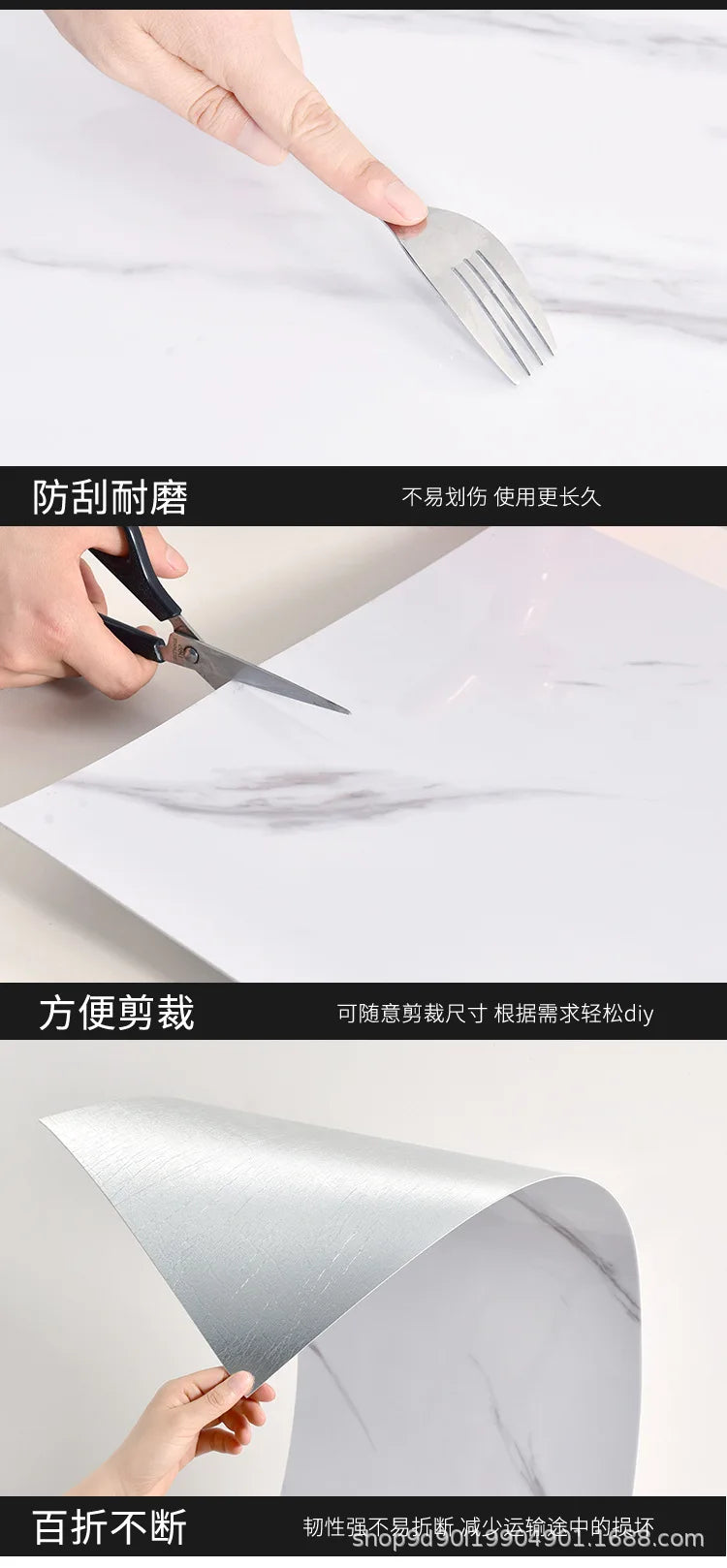 30X60CM SXP marble wood grain wall skirt entrance hall living room kitchen aluminum mold self-adhesive waterproof