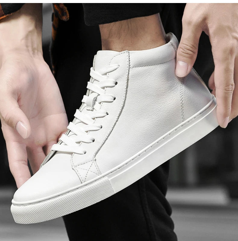 Giày Da Thật Cao Cổ Nam Trượt Ván Size Lớn 48 49