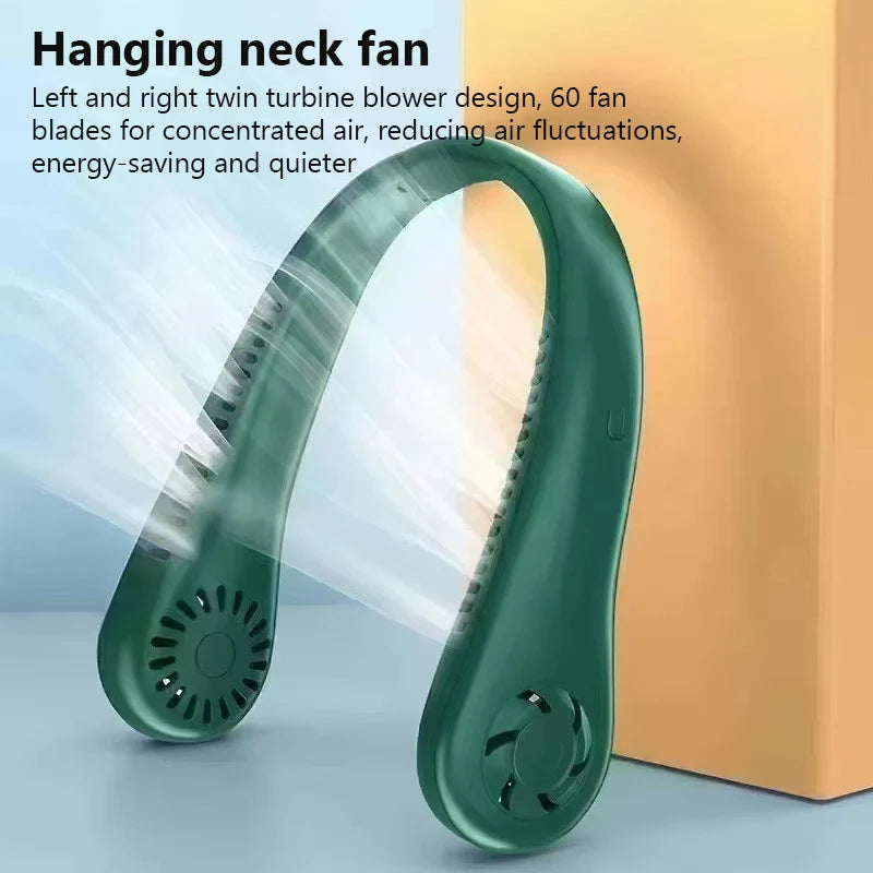 Portable Neck Fan MINI Electric Ventilador Silent Neckband Wearable Cooling FAN USBRechargeable Bladeless Mobile Air Conditioner