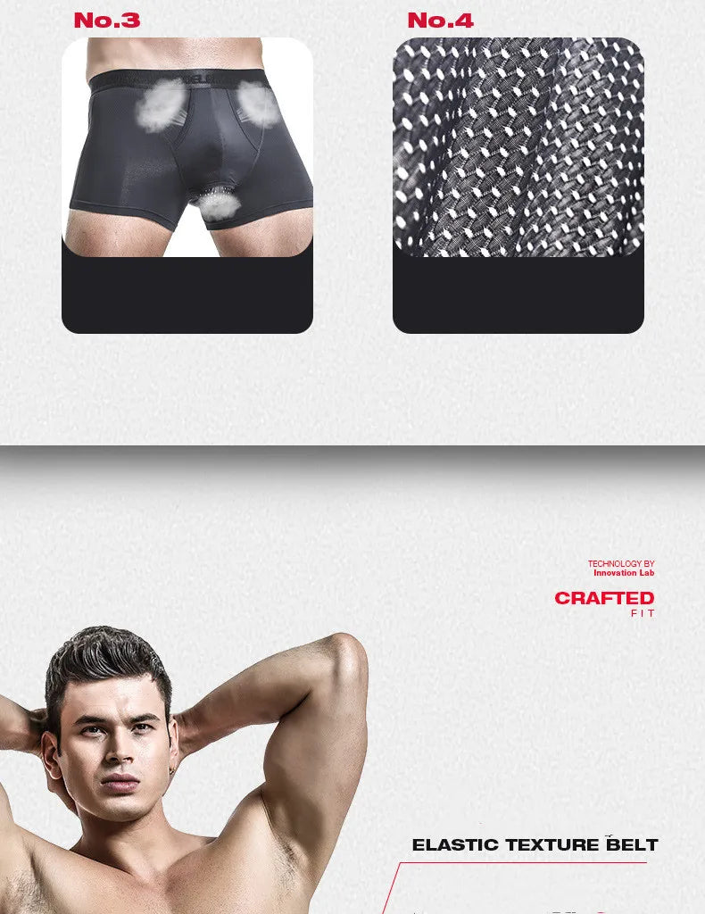 Modal Men's Underwear, Push-up Pad, Cup Separator, Antibacterial