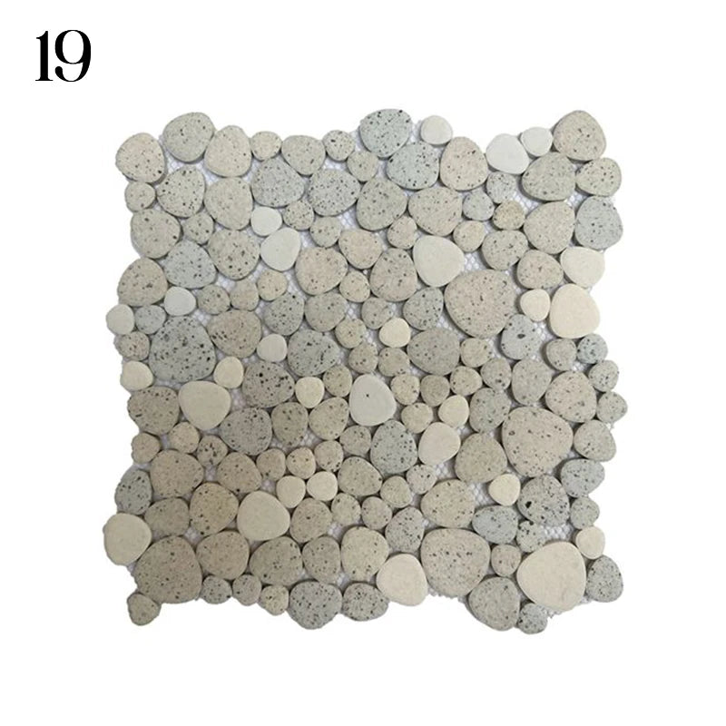 30x30cm Ceramic Pebble Mosaic Tiles Spa Pools Fish Ponds Bathrooms Anti-skid Wear-Resistant Floor Wall Decor Easy Cut Mesh Base