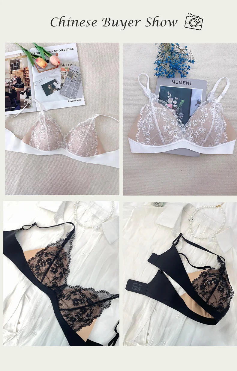 SUJIIN sexy summer wireless lace push-up bra