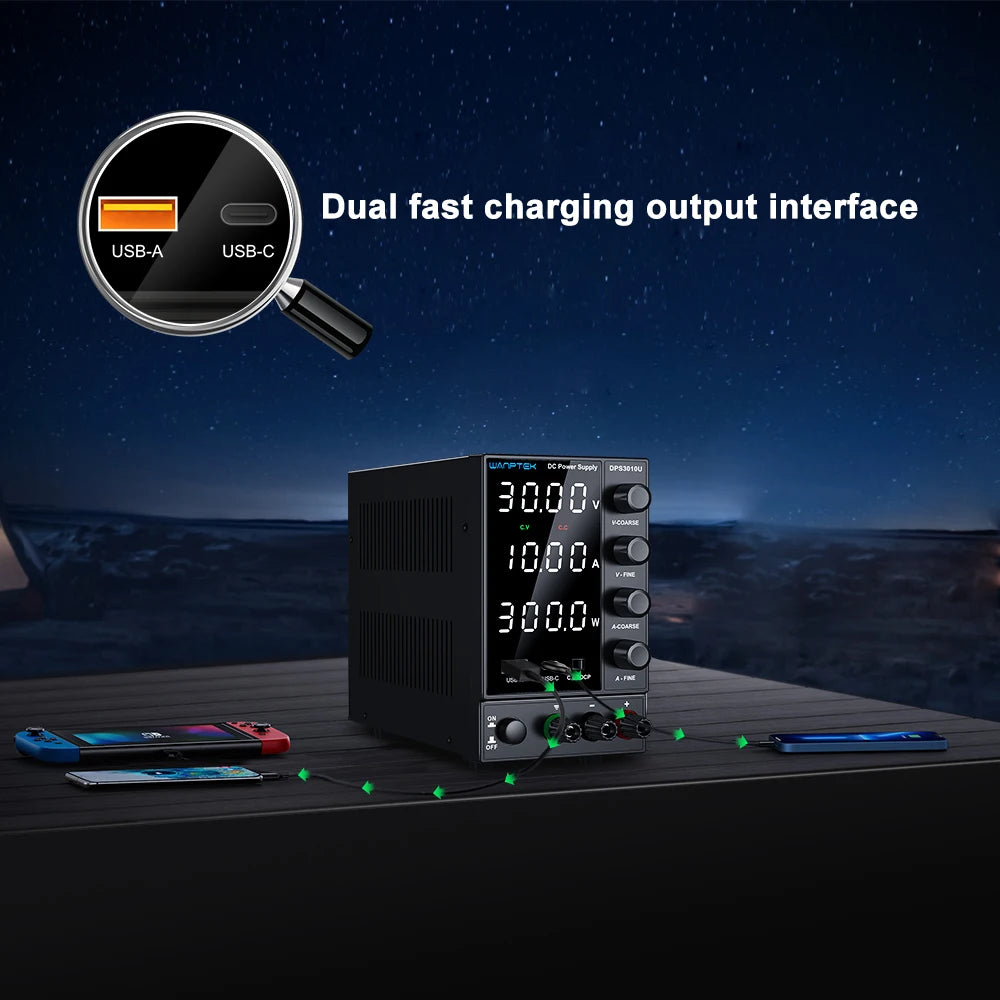 Wanptek USB adjustable power supply for lab