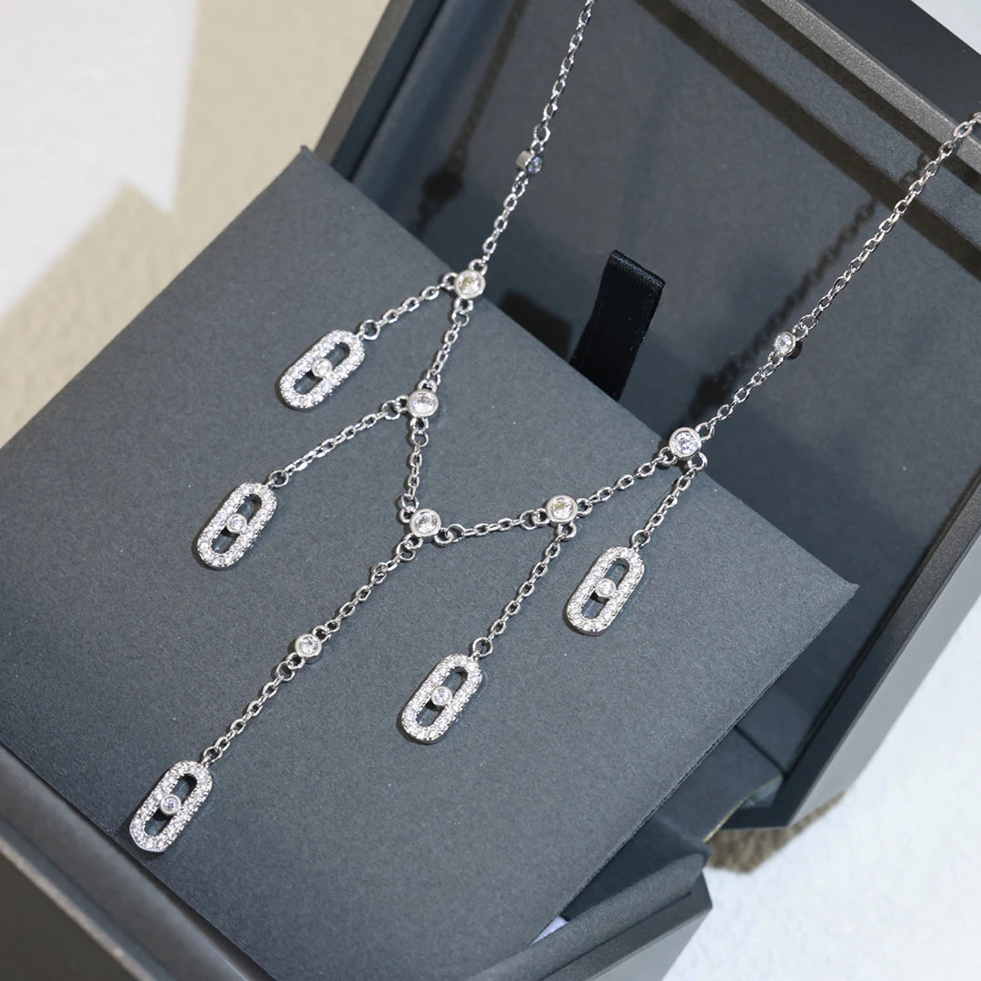 High-Quality 925 Silver Women's Necklace - Unique 5 Sides