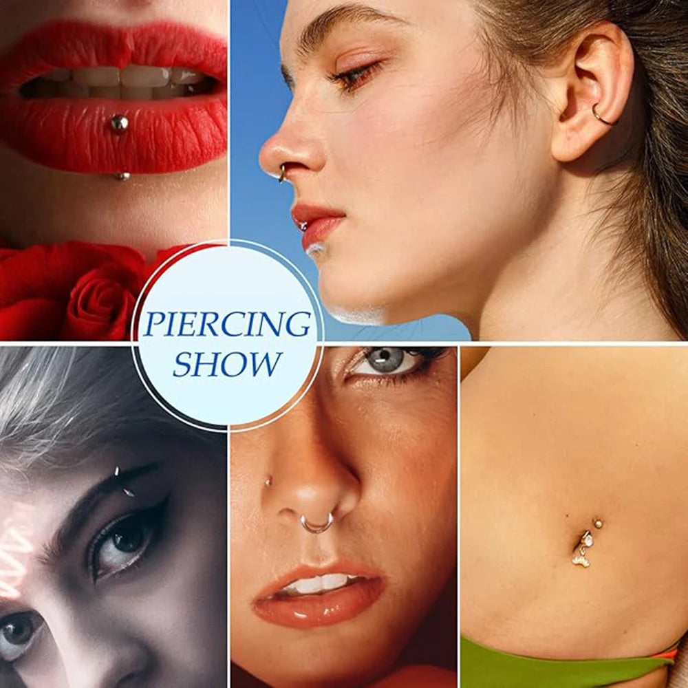 Sterilized piercing needle set of various sizes for body piercing