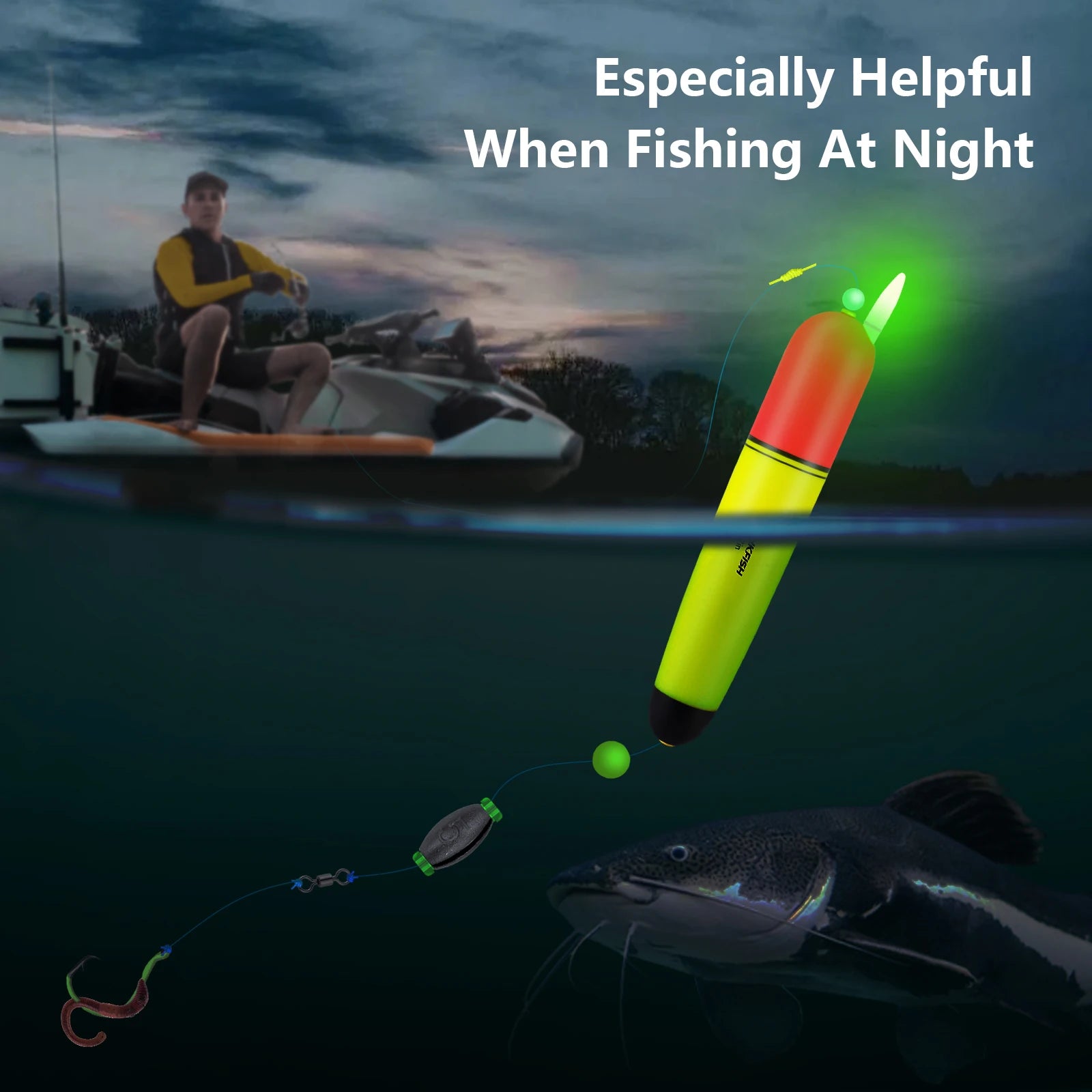 Phao Câu Đêm LED THKFISH - Bộ 2 Chiếc Phát Sáng