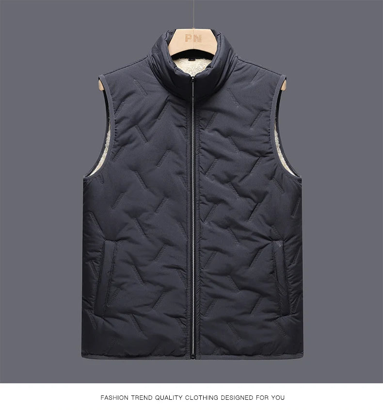 Men's Autumn Winter Outdoor Windbreaker Vest Fur Lining 2025
