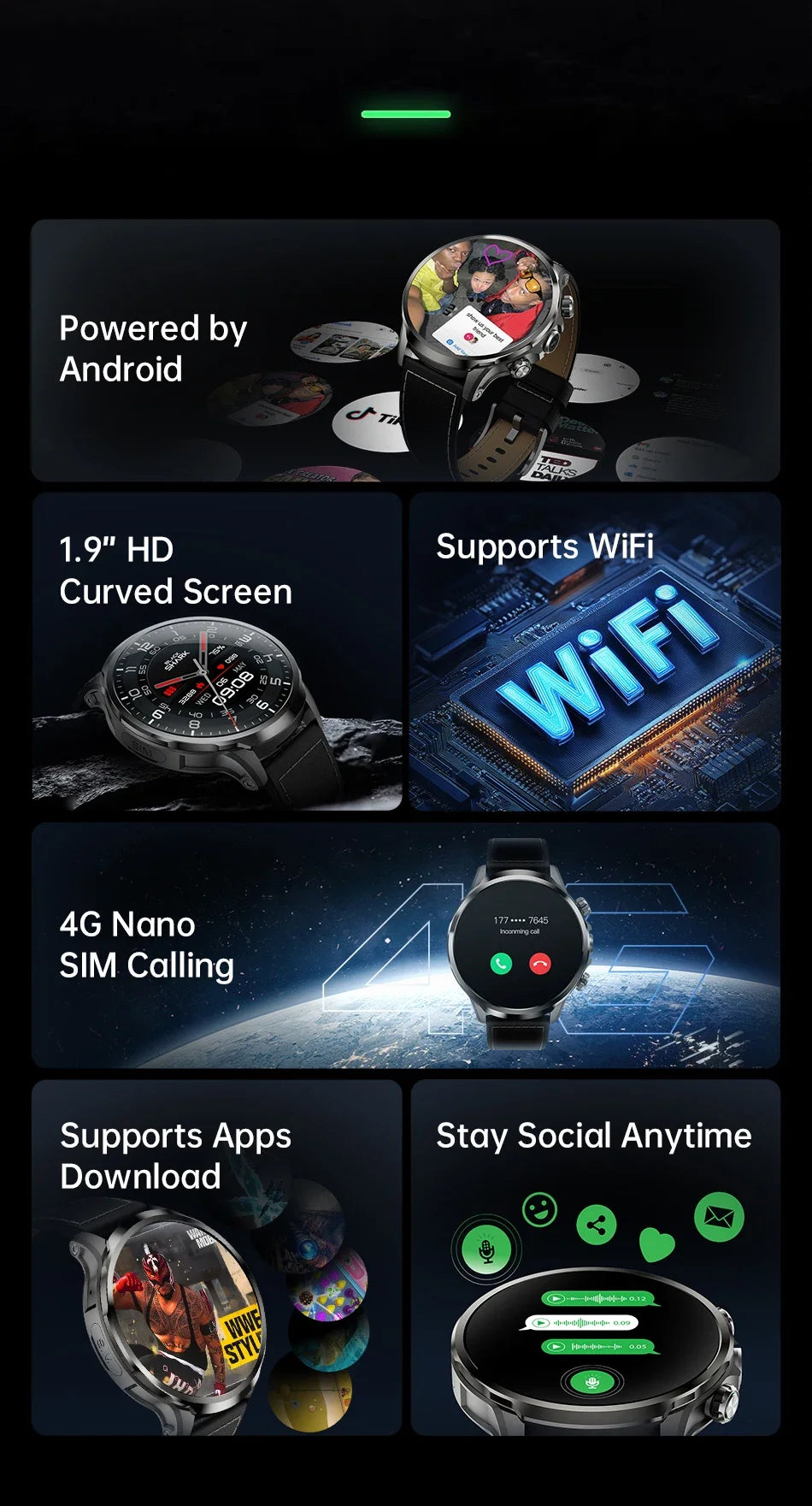 X 4G Smart Watch Waterproof IP67 &amp; 2MP Camera