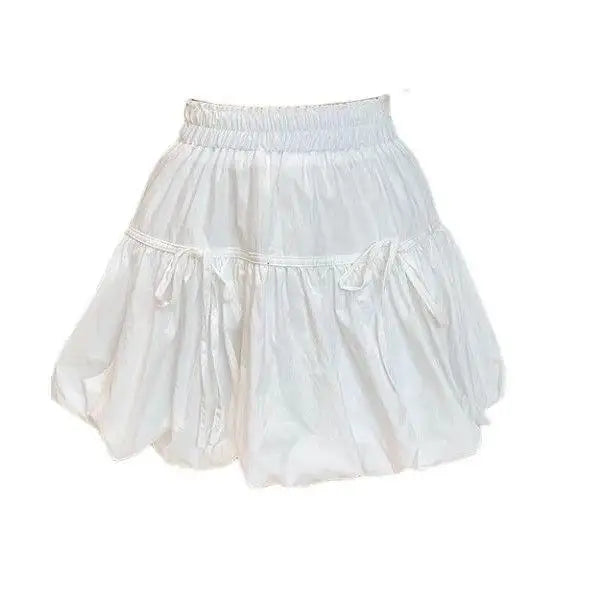 Yedinas Gothic Ball Gown Mini Skirt Women Summer 2024 Bow Korean Fashion Elastic Waist Pleated Short Skirt For Women Y2k Chic - Daisan Mart