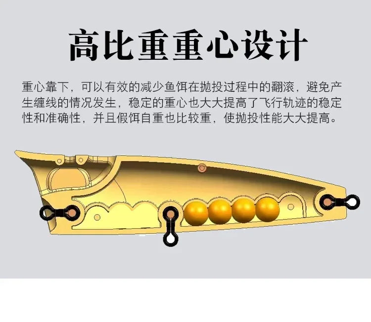 Mồi Giả Câu Cá MUKUN Popper Nổi 8.5-30g