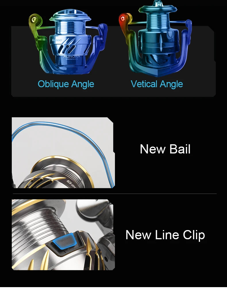 Aurora Long Range Fishing Reel 5.2:1 Drag 4.5kg Carbon 7+1 BB