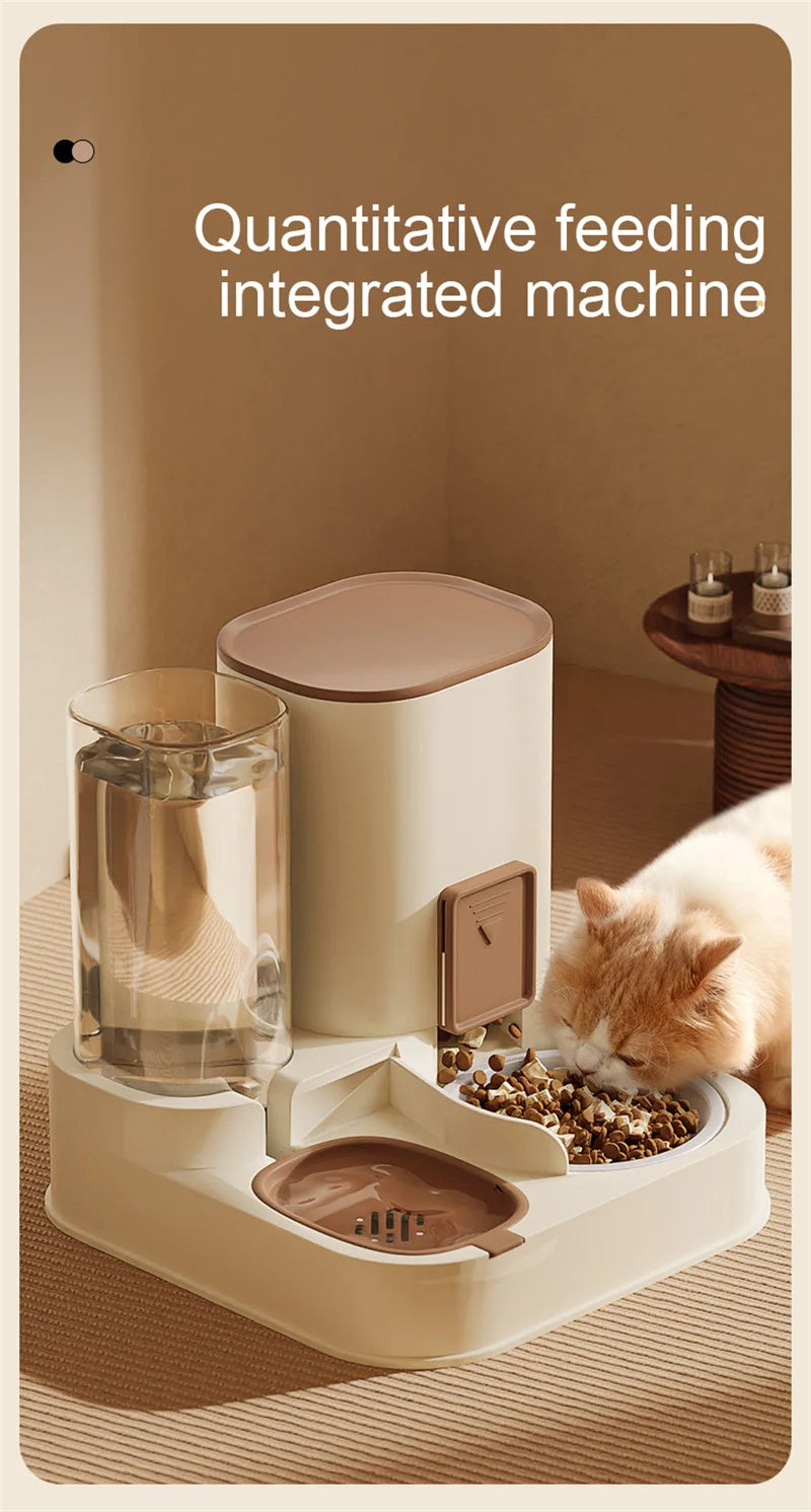 Pet Cat Automatic Feeder, Water Dispenser, Large Capacity Dry Wet Separation Food Container, Pet Supplies - Daisan Mart