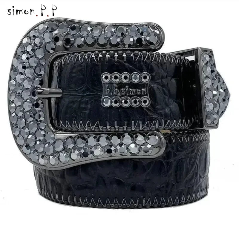 BB Simon belt with luxurious rhinestones for men and women