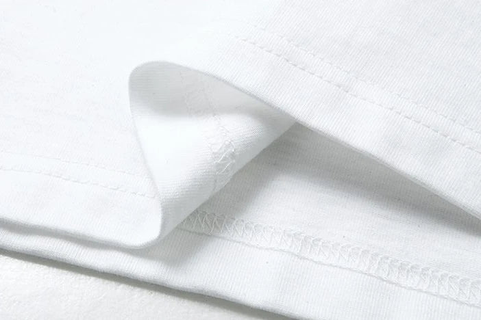 Men's White Cotton Comfortable Y2K Style T-Shirt