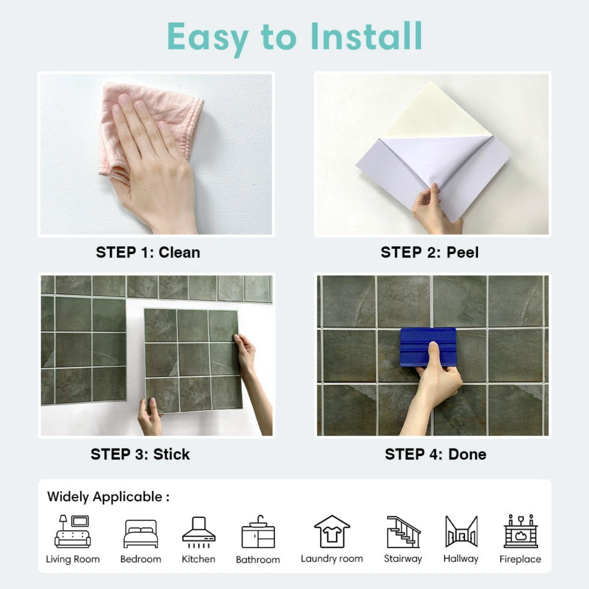 3D Self-Adhesive Waterproof Decorative Wall Tiles