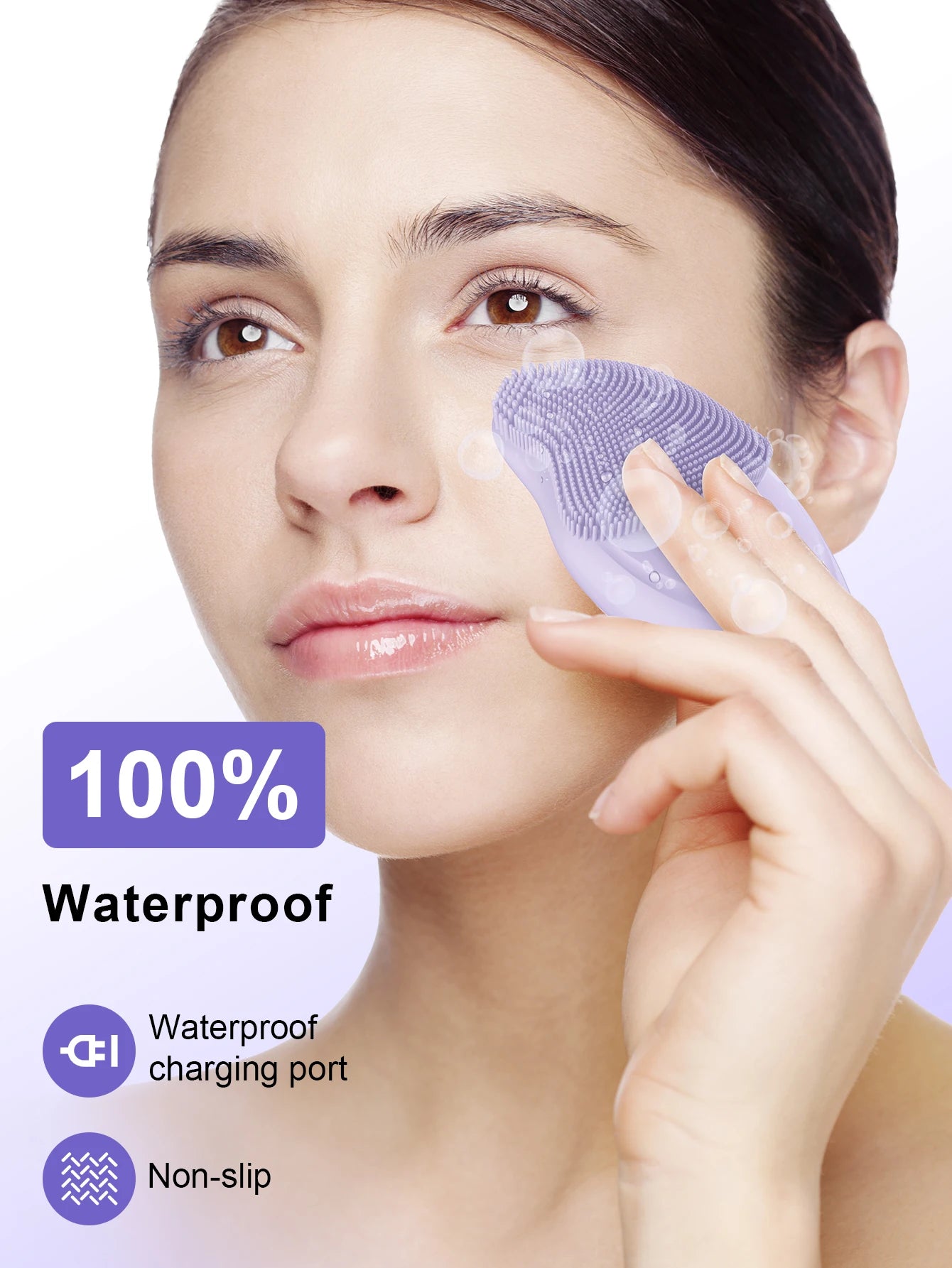 Silicon Ultrasonic Facial Cleanser Deep Cleanses Facial Skin