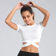 Áo Croptop Tập Gym Nữ Dài Tay Co Giãn Thoáng Mát