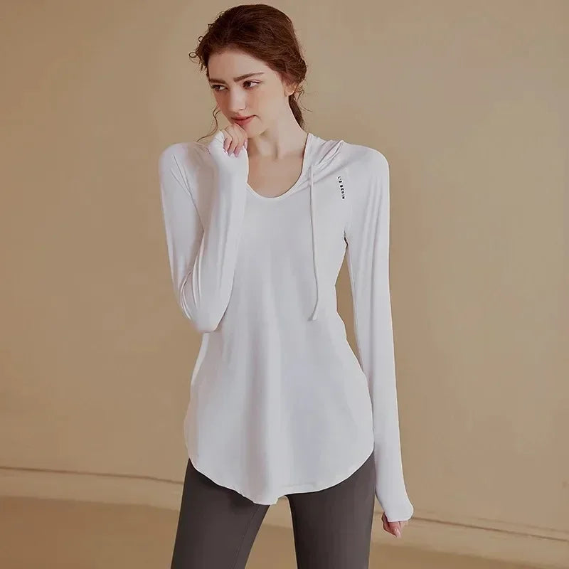 Áo Thể Thao Nữ Dài Tay Tập Gym Yoga Chạy Bộ Không Đường May - Daisan Mart