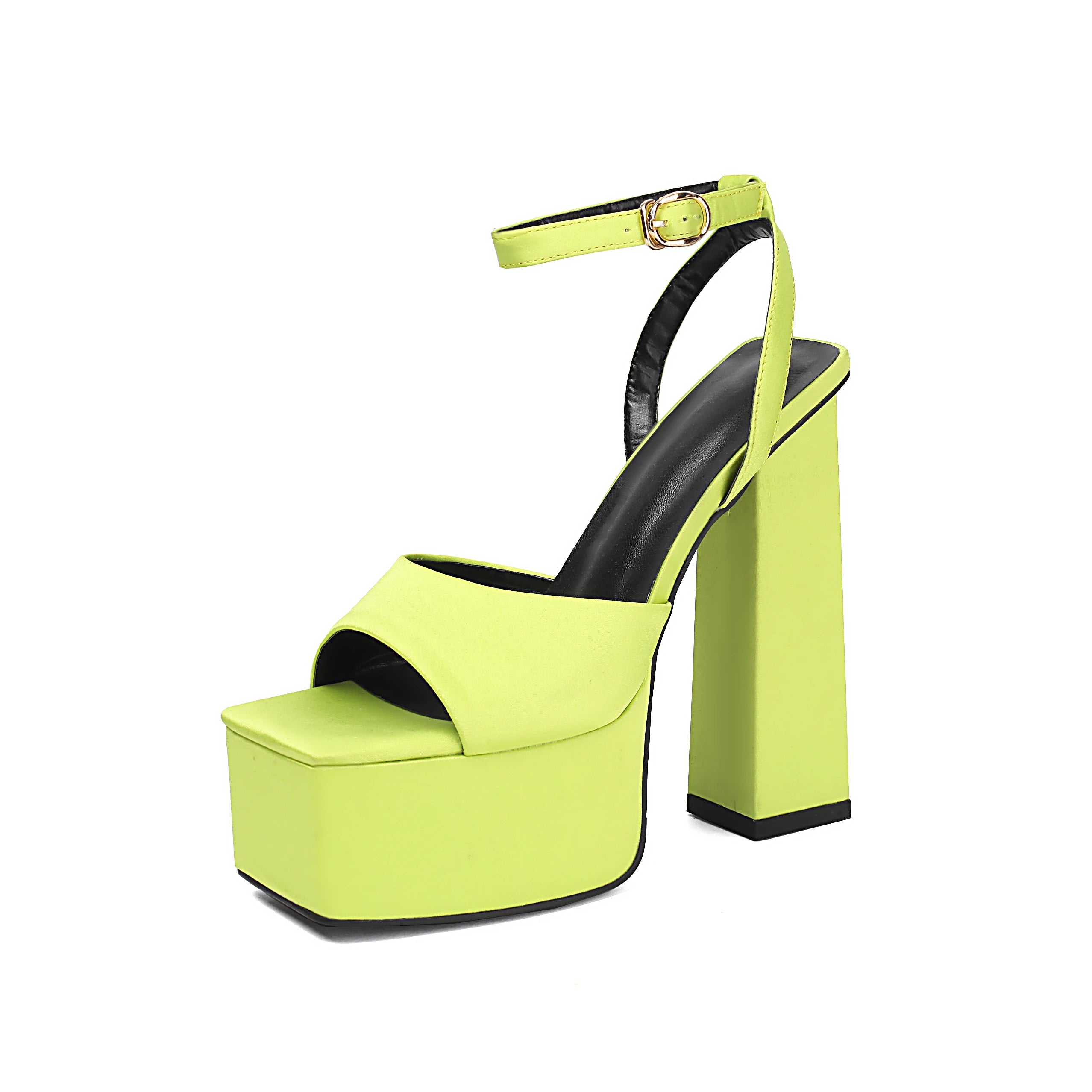 Arden Furtado 2025 Satin Green High Heel Sandals