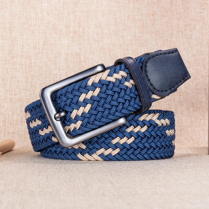 Thắt Lưng Nam Cao Cấp Vải Bố Phối Màu Khóa Kim Hợp Kim