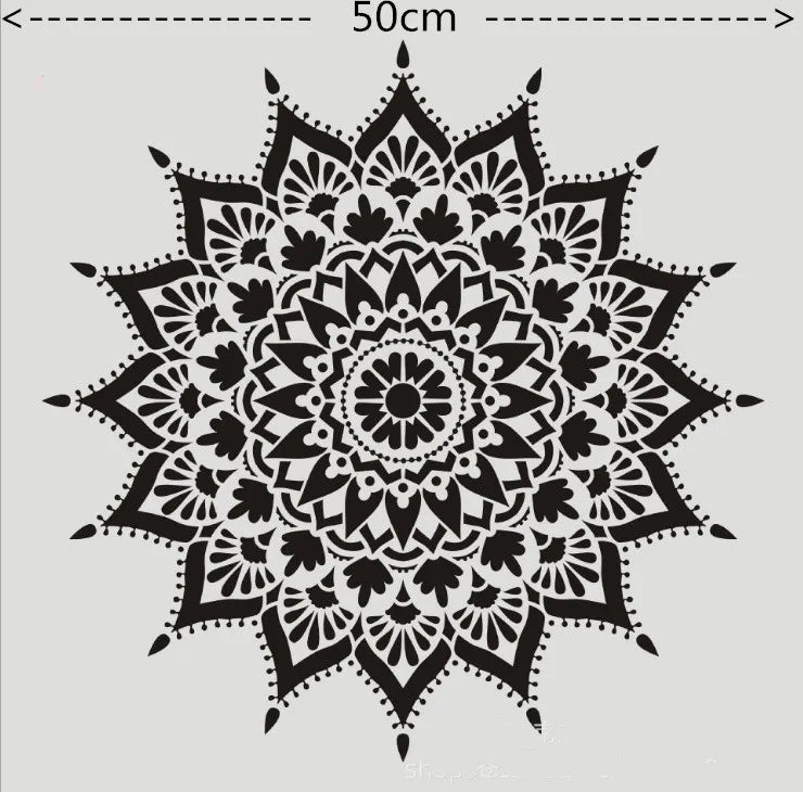 50*cm size diy craft mandala mold for painting stencils stamped photo album embossed paper card on wood, fabric, wall