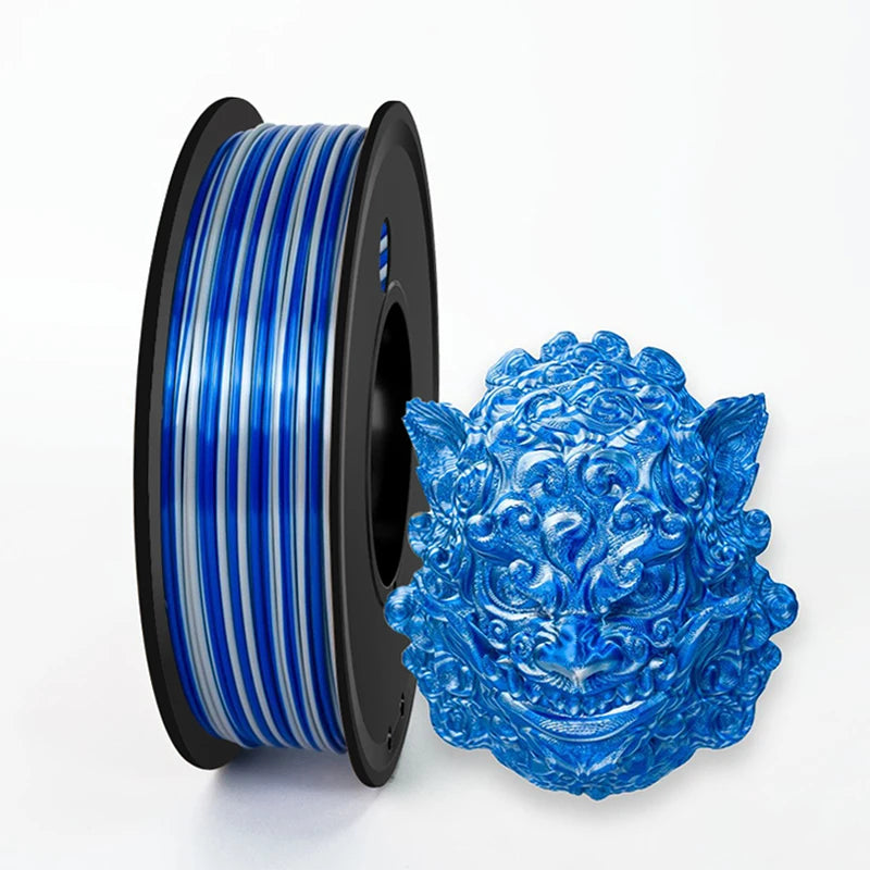 250g 500g 1Kg PLA Silk Blue green twist Two Color 3D Printer Filament 1.75mm Dual Color blue silver 3D Printing Material 250gx4
