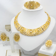 18K Gold Plated Dubai Jewelry Set - Elegant Party Wear