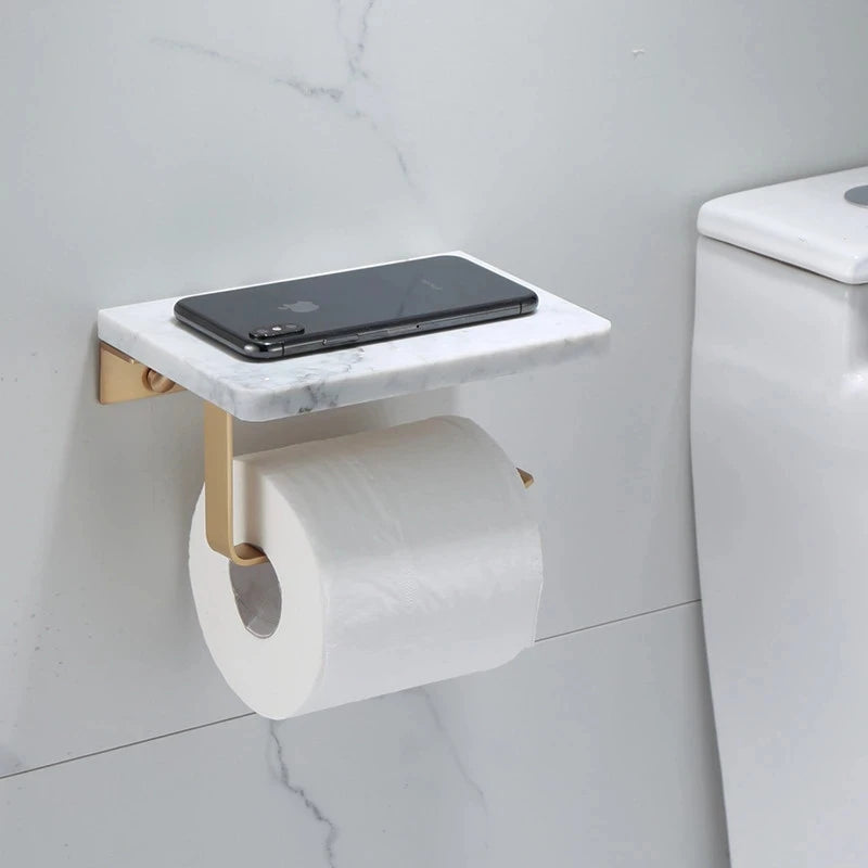 Bathroom Paper Holder Gold and White Marble Bathroom Paper Roll Holder Tissue Holder Box  Rack Toilet Paper Holder Tissue Boxes - Daisan Mart