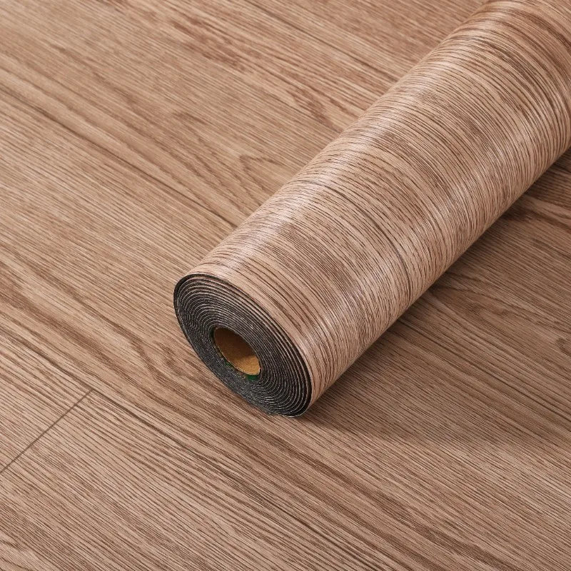 Thickened Wood Grain PVC Self-Adhesive Stickers Waterproof Floor Wall Decals for Indoor Home Decor Easy Peel  Stick