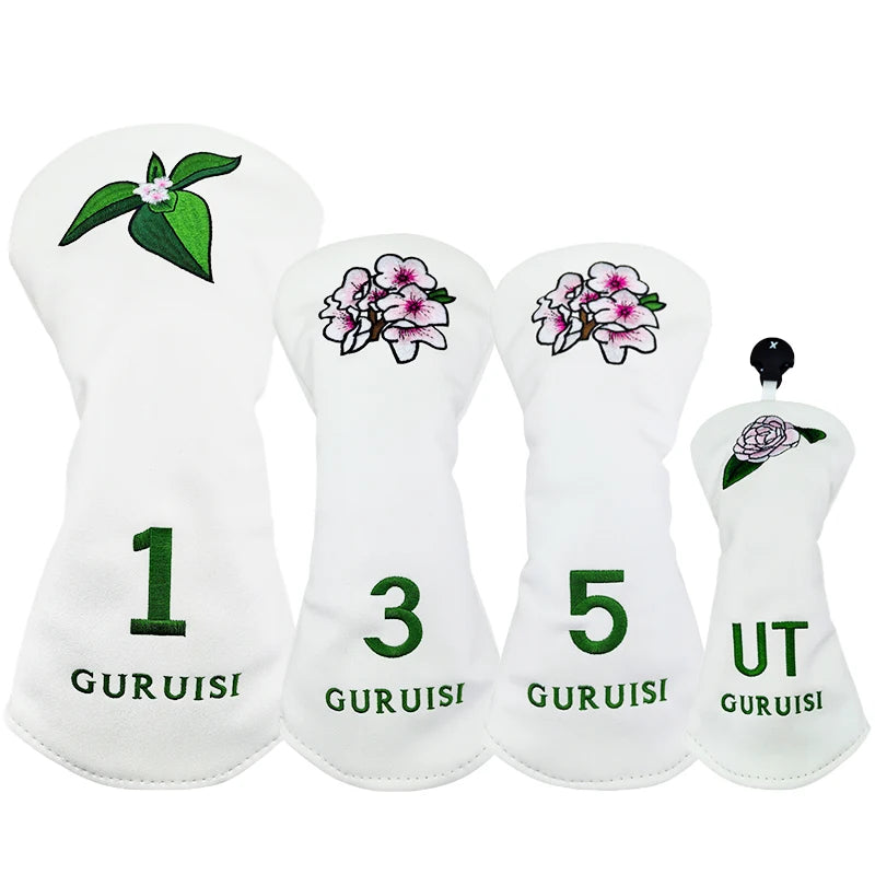 Floral embroidered golf club cover set - Driver &amp; Fairway Woods