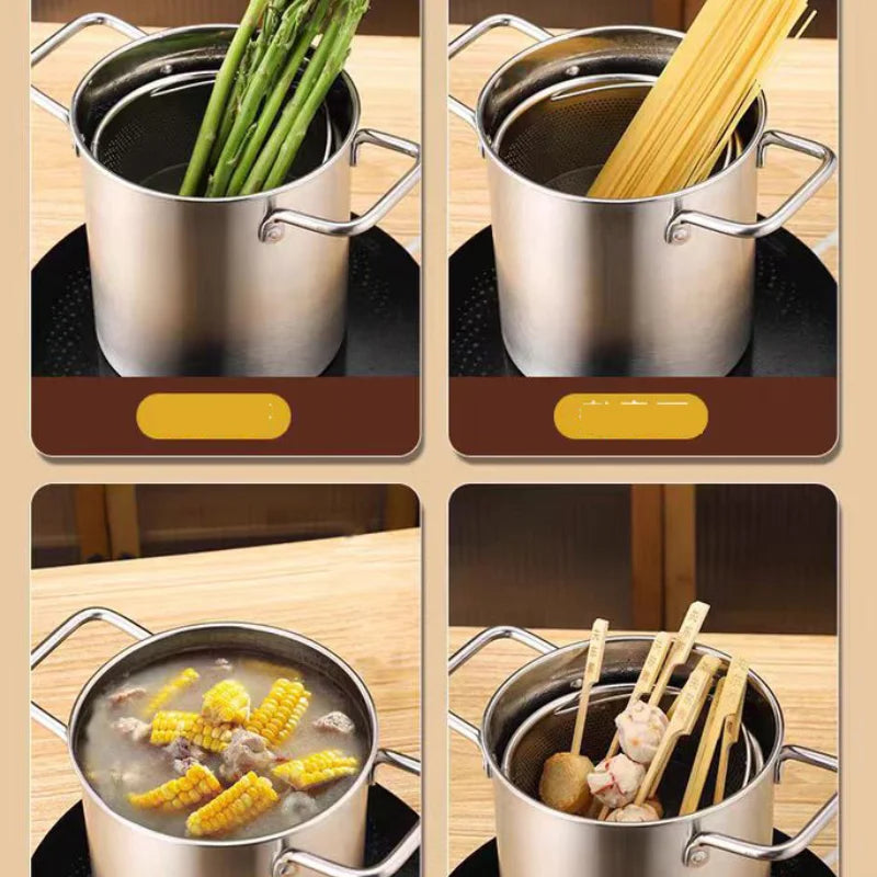 ###304 Stainless Steel Multi-Function Fryer with Oil Filter Basket