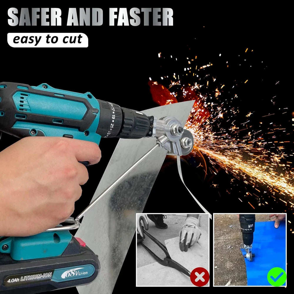 Electric Drill Plate Cutter Metal Nibbler Drill Attachment For DIY Sheet Metal Knife for Cutting Iron Steel Copper Aluminum