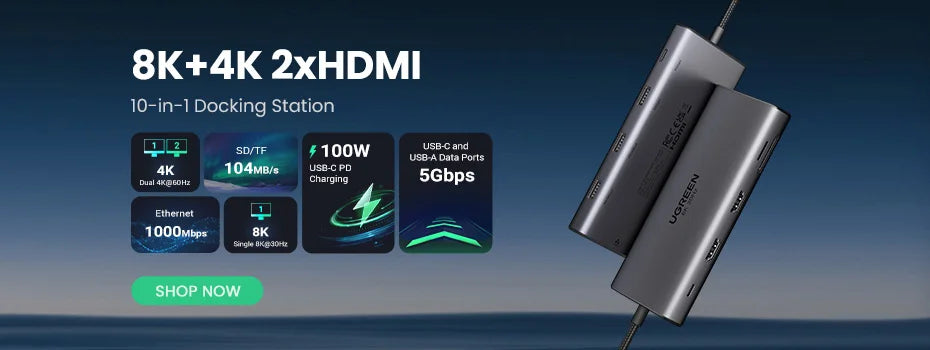 Hub USB-C UGREEN 10Gbps 4K60Hz Đa Năng Cho Laptop