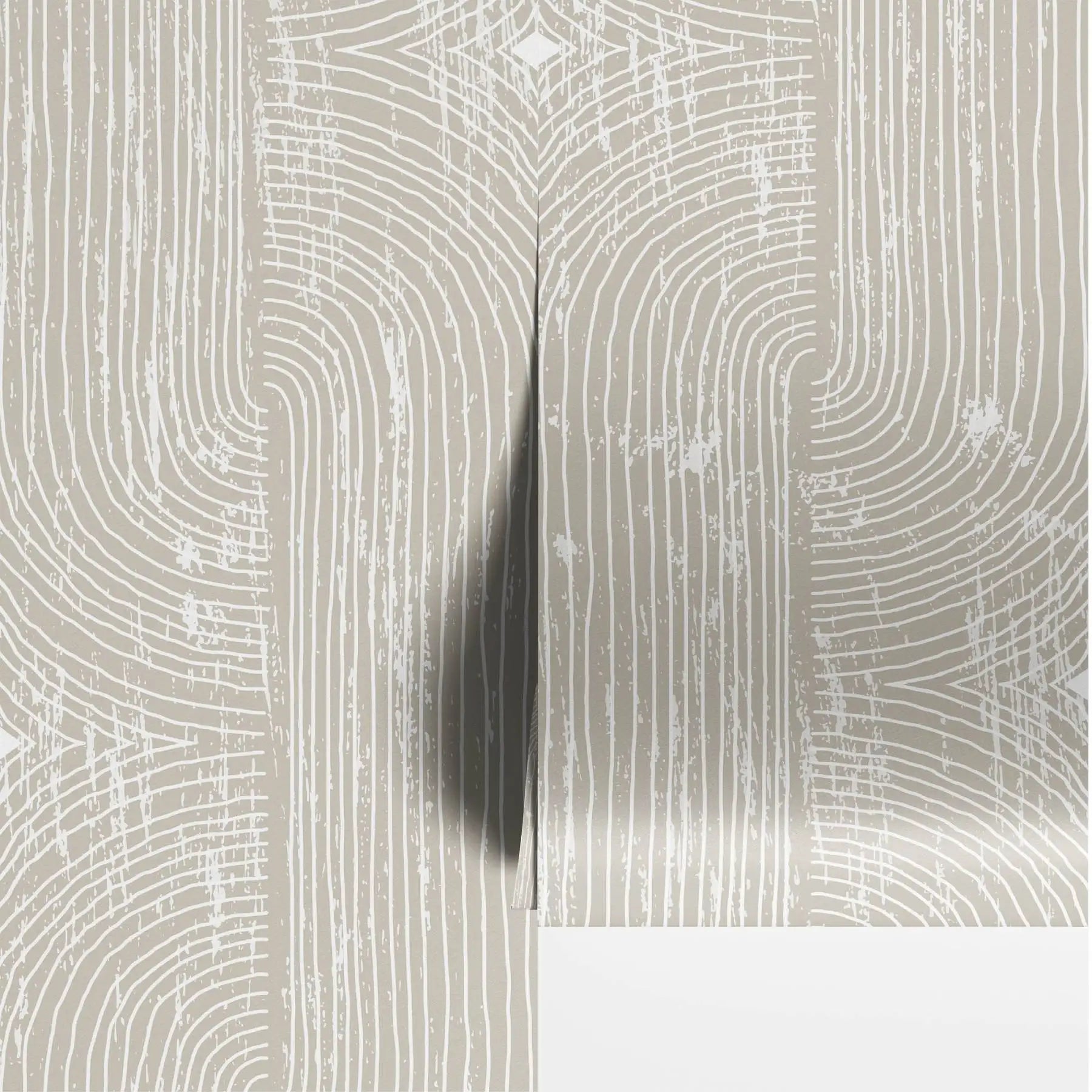 Boho Dark Grey Peel and Stick Wallpaper Geometric Arches Contact Paper Removable Wall Paper for Kitchen Walls Cabinet Drawer