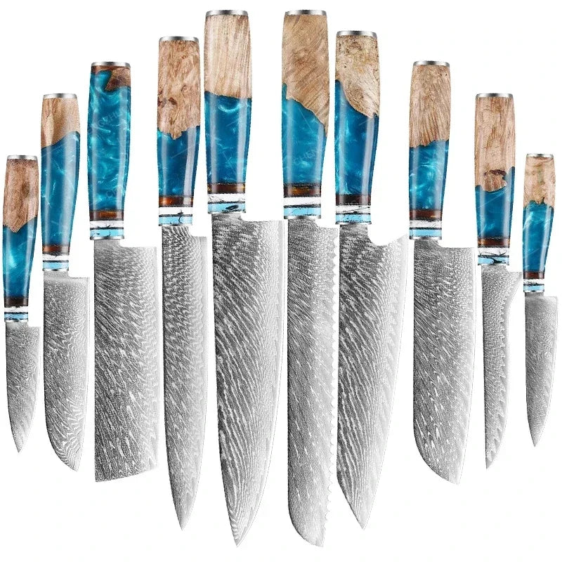 Damascus Kitchen Knife Set - Sharp and Multi-Purpose Japanese