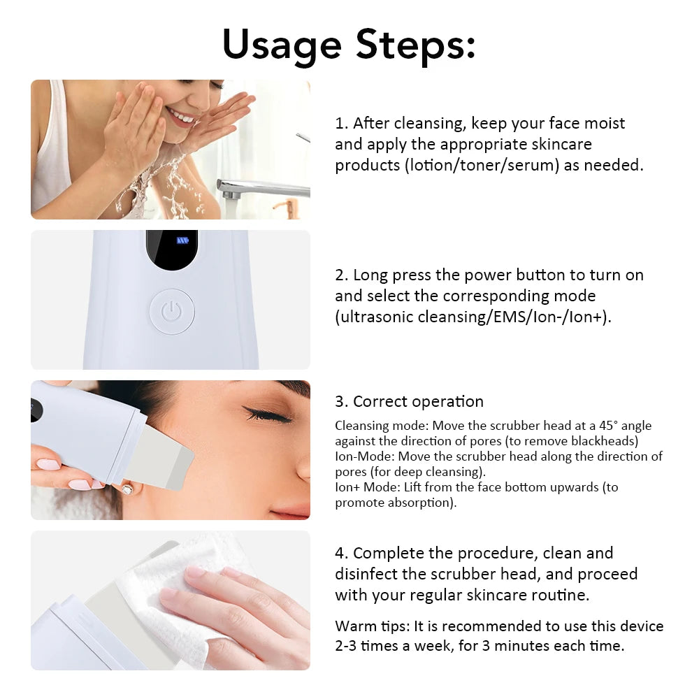 Ultrasonic Facial Cleanser Exfoliates &amp; Deep Cleanses