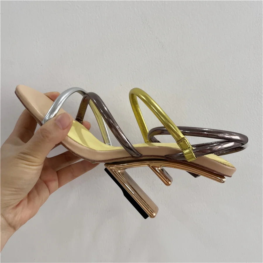 Gladiator Style Summer High Heel Sandals Size 42