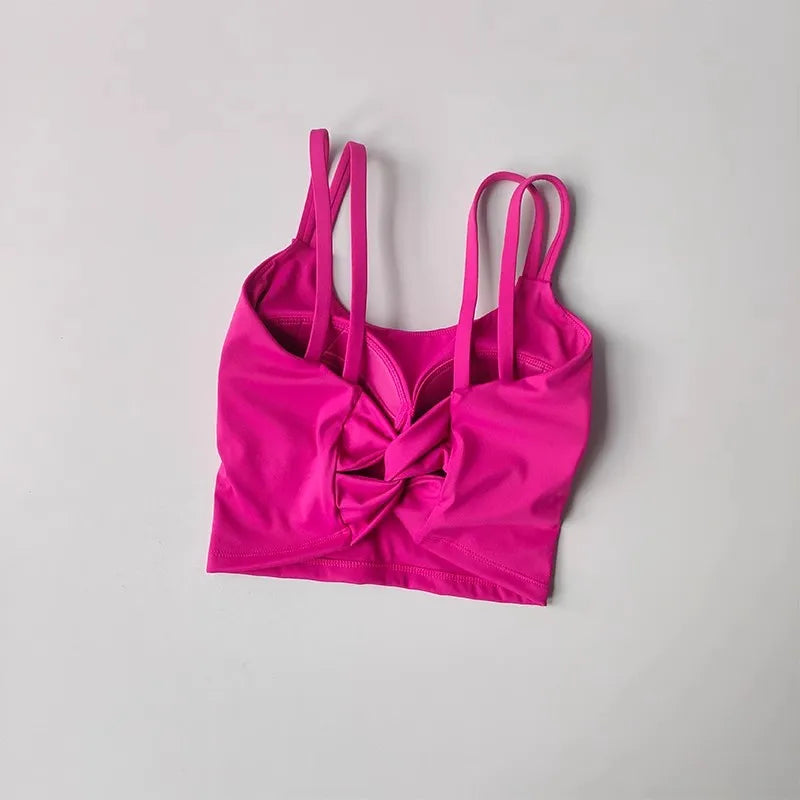 Áo Tập Nữ Đệm Cố Định, Sexy, Thắt Nút Sau, Yoga - Daisan Mart